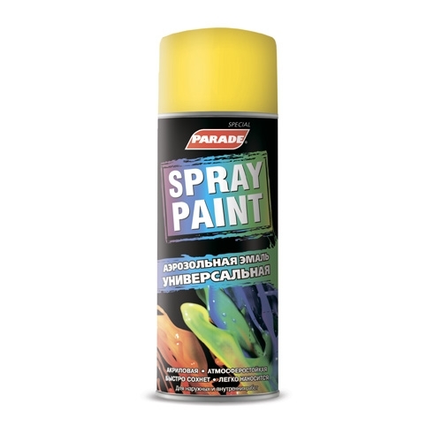 Эмаль аэрозольная универсальная Parade Spray Paint цвет 25 Желтый 400 мл