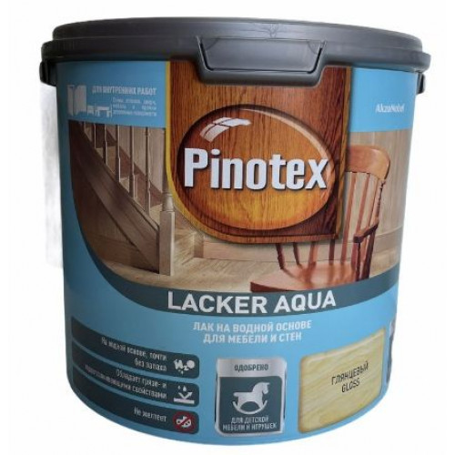 Лак для дерева на водной основе колеруемый Pinotex Lacker Aqua 70 глянцевый 2,7 л