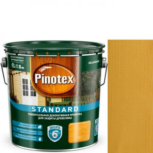Пропитка декоративная для защиты древесины Pinotex Standard сосна 9 л