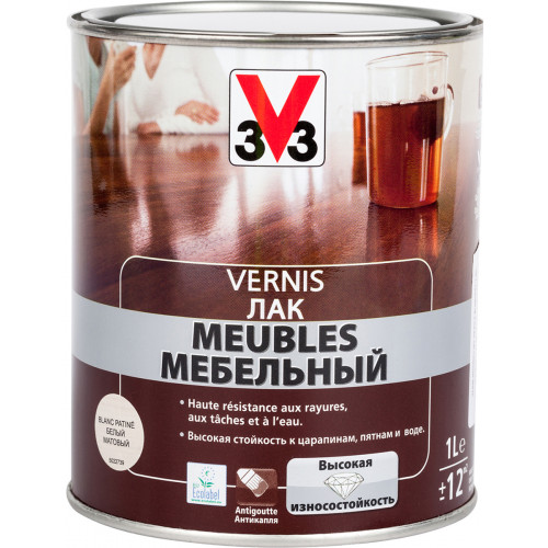 Акриловый лак мебельный V33 Vernis Meubles цвет белый 1 л
