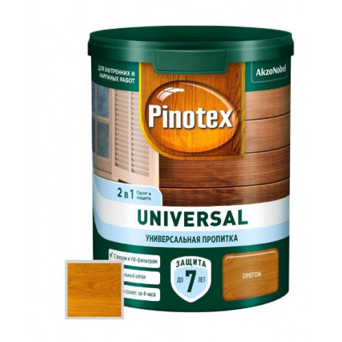 Пропитка защитная для дерева Pinotex Universal 2 в 1 орегон 0,9 л