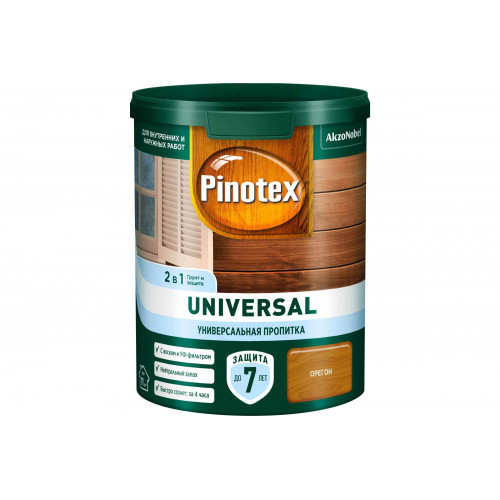 Пропитка защитная для дерева Pinotex Universal 2 в 1 орегон 0,9 л