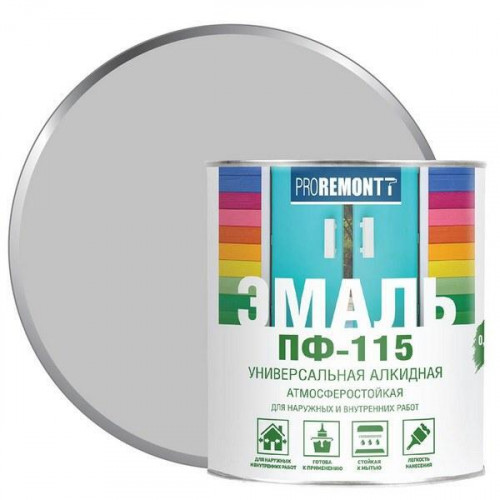 Эмаль ПФ-115 Proremontt Серый RAL 7004 0,9 кг