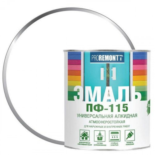 Эмаль ПФ-115 Proremontt Бел глянц 0,9 кг