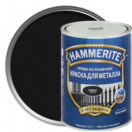 Краска для металлических поверхностей алкидная Hammerite гладкая RAL 9005 черная 2,2 л