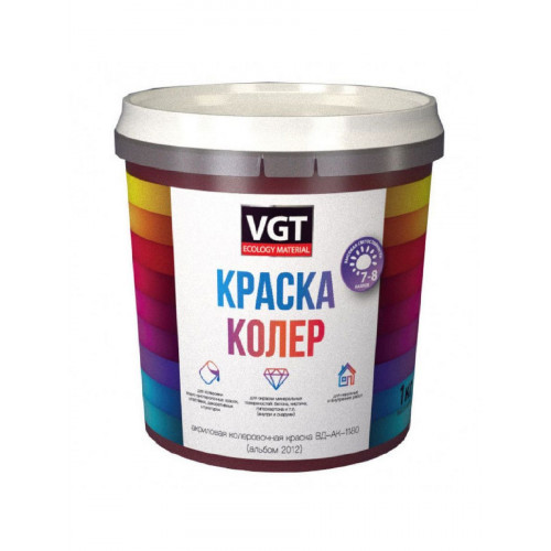 Краска колеровочная для водно-дисперсионных красок VGT цвет бирюзовый 1 кг