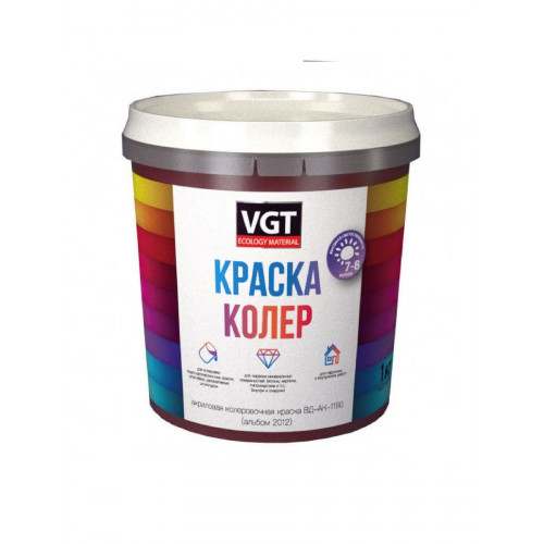 Краска колеровочная для водно-дисперсионных красок VGT цвет оранжевый 1 кг