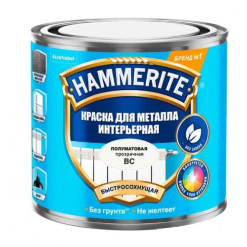 Краска для металлических поверхностей интерьерная Hammerite база BC 0,5 л