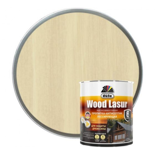 Пропитка лессирующая для защиты древесины Dufa Wood Lazur бесцветная 0,9 л