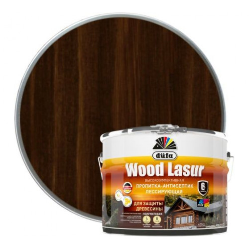 Пропитка лессирующая для защиты древесины Dufa Wood Lazur палисандр 9 л