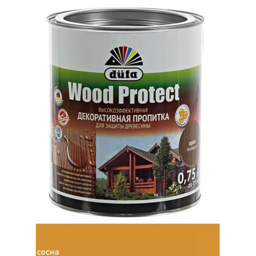 Пропитка декоративная для защиты древесины Dufa Wood Protect сосна 0,75 л