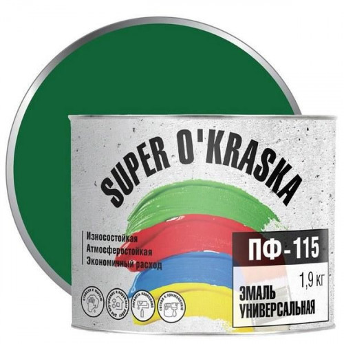Эмаль ПФ-115 super okraska Зеленый 1,9 кг