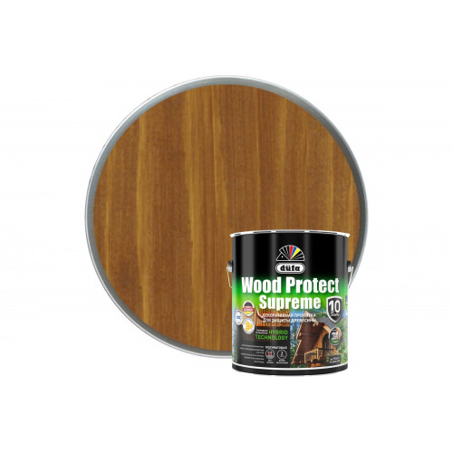 Пропитка декоративная для защиты древесины Dufa Wood Protect Supreme тиковое дерево 2,5 л