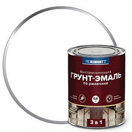 Грунт-эмаль 3 в 1 Proremontt белая 0,8 кг