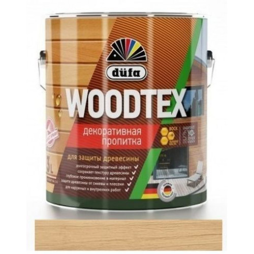 Пропитка декоративная для защиты древесины алкидная Dufa Woodtex дуб 3 л