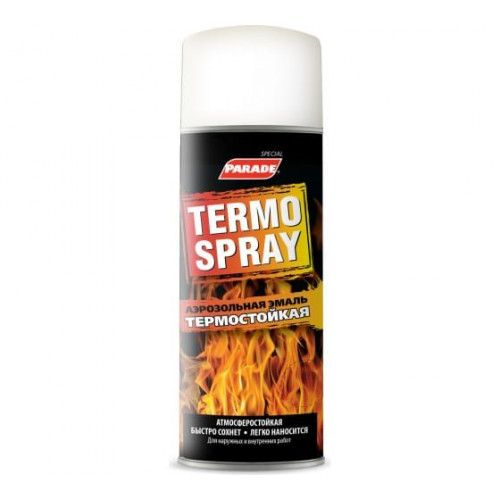 Эмаль аэрозольная термостойкая Parade Termo Spray цвет Белый 400 мл