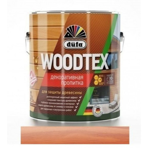 Пропитка декоративная для защиты древесины алкидная Dufa Woodtex рябина 3 л
