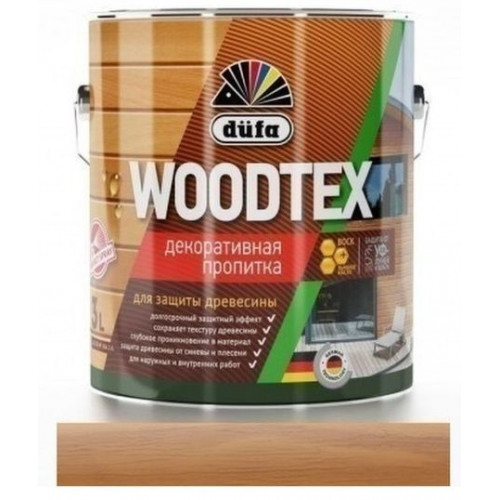 Пропитка декоративная для защиты древесины алкидная Dufa Woodtex тик 3 л