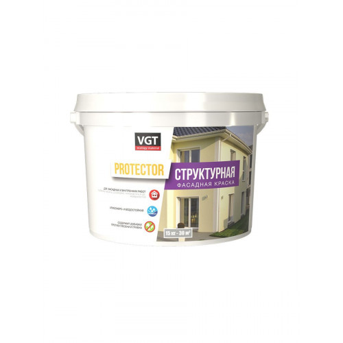 Краска фасадная структурная VGT Protektor 7 кг