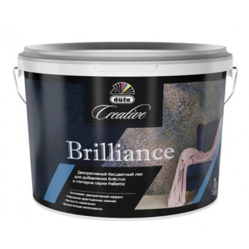 Лак декоративный акриловый Dufa Creative Brilliance полуматовый бесцветный 1 л