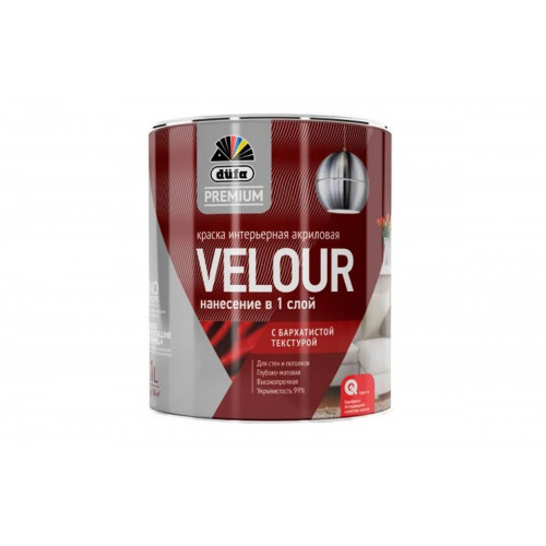 Краска для стен и потолков Dufa Premium Velour интерьерная глубокоматовая База 1 0,9 л