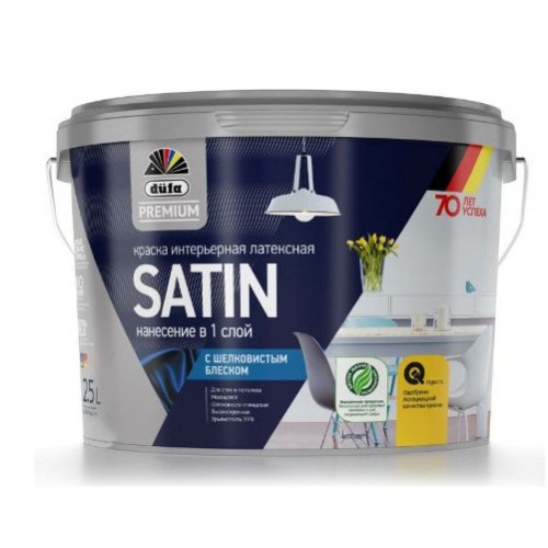 Краска для стен и потолков латексная Dufa Premium Satin интерьерная полуматовая База 3 2,5 л