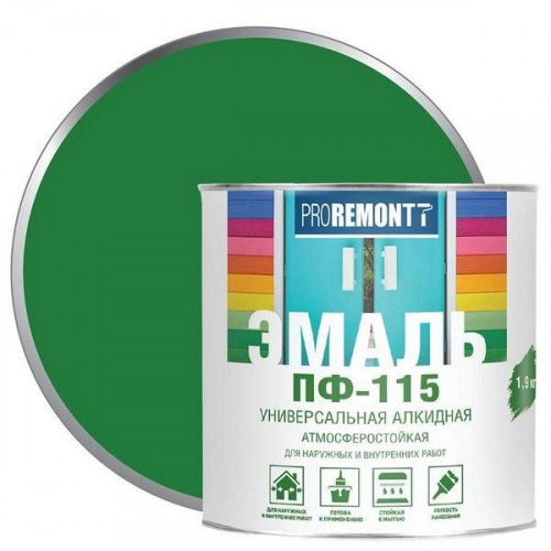 Эмаль ПФ-115 Proremontt Ярко-зеленый 1,9 кг