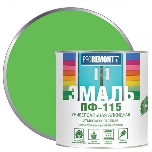 Эмаль ПФ-115 Proremontt Салатовый 1,9 кг