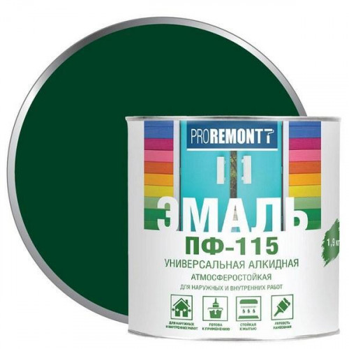 Эмаль ПФ-115 Proremontt Зелёный 1,9 кг