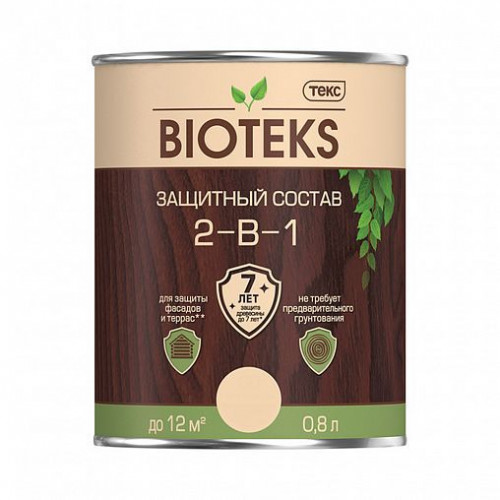Текс BIOTEKS защитный состав 2-в-1 для наружных работ клен 0,8 л