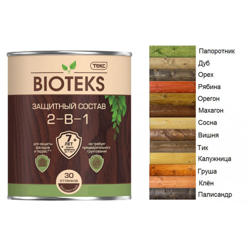Текс BIOTEKS защитный состав 2-в-1 для наружных работ клен 0,8 л