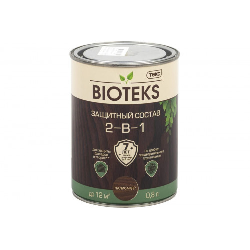 Текс BIOTEKS защитный состав 2-в-1 для наружных работ палисандр 0,8 л