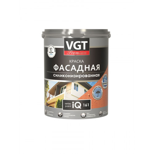 Краска фасадная акриловая силиконизированная iQ161 VGT Premium база А 14 кг