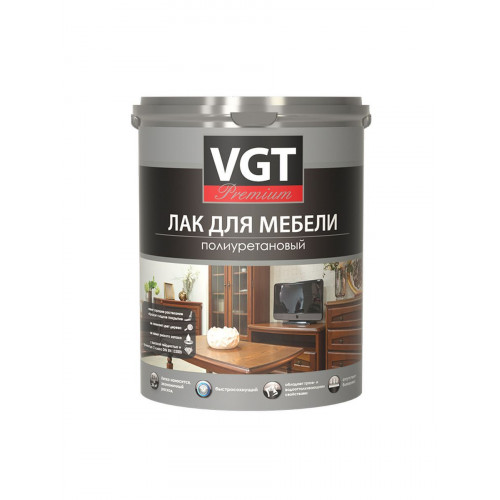 Лак для мебели полиуретановый VGT Premium глянцевый 9 кг