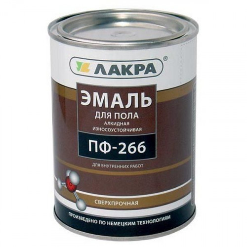 Эмаль алкидная для пола износостойкая Лакра ПФ-266 цвет золотисто-коричневый 2 кг