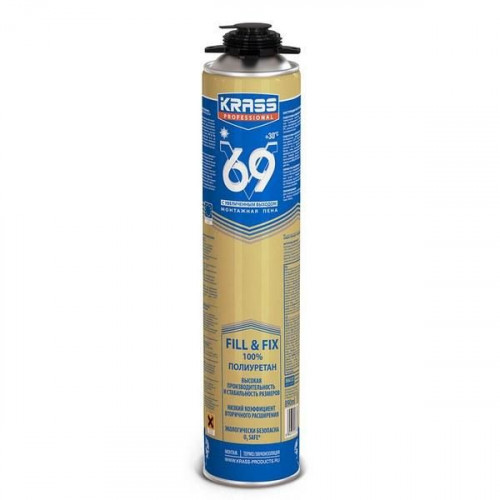 Пена монтажная Krass Professional V69 пистолетная 0,89 л Польша