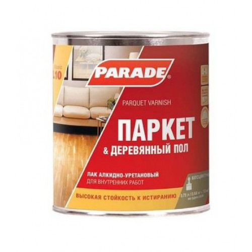 Лак паркетный алкидно-уретановый матовый Parade L10 Паркет и Деревянный пол 0,75 л