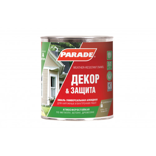 Эмаль универсальная алкидная полуматовая Parade А2 Декор и Защита База С 0,75 л