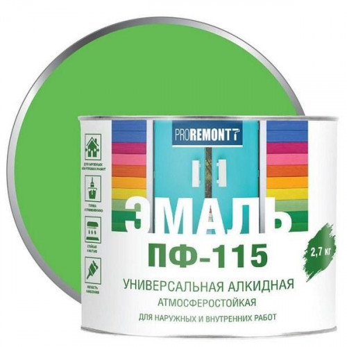 Эмаль ПФ-115 Proremontt Салатовый 2,7 кг