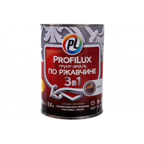 Грунт-эмаль на ржавчину 3 в 1 Profilux полуматовая белая 0,9 кг
