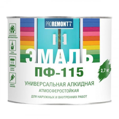 Эмаль ПФ-115 Proremontt Красный 2,7 кг