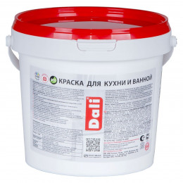 Краска для кухни и ванной влагостойкая Dali глубокоматовая база А 0,9 л