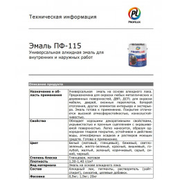Эмаль ПФ-115 Универсальная алкидная Profilux глянцевая красная 0,9 кг