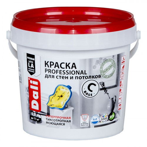 Краска для стен и потолков Dali Professional глубокоматовая цвет база C 0,9 л