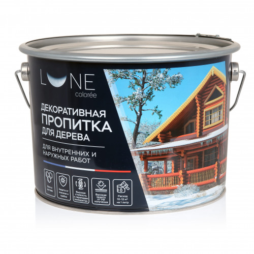 Декоративная пропитка для дерева Lune Coloree цвет махагон 9 л