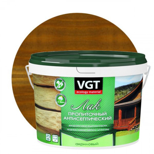 Лак акриловый пропиточный с антисептиком для дерева и камня VGT цвет палисандр 2,2 кг