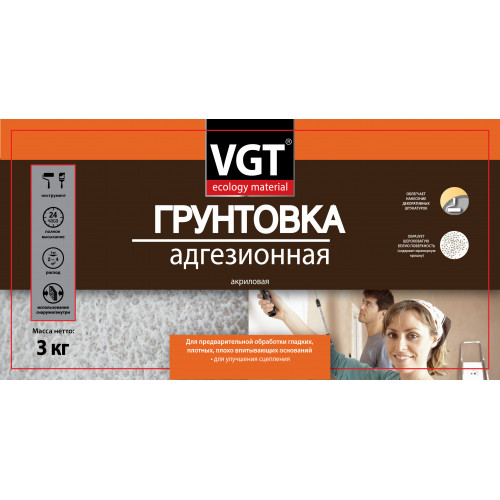 Грунтовка адгезионная акриловая VGT ВД-АК-0301 3 кг