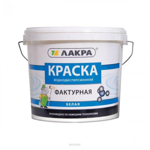 Краска фактурная универсальная Лакра цвет белый 9 кг