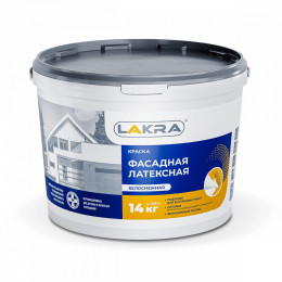 Краска фасадная латексная Лакра белоснежная 14 кг