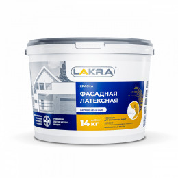 Краска фасадная латексная Лакра белоснежная 14 кг